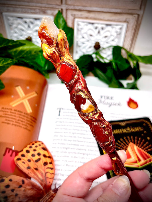 The Eternal Flame- Handmade Crystal Wand