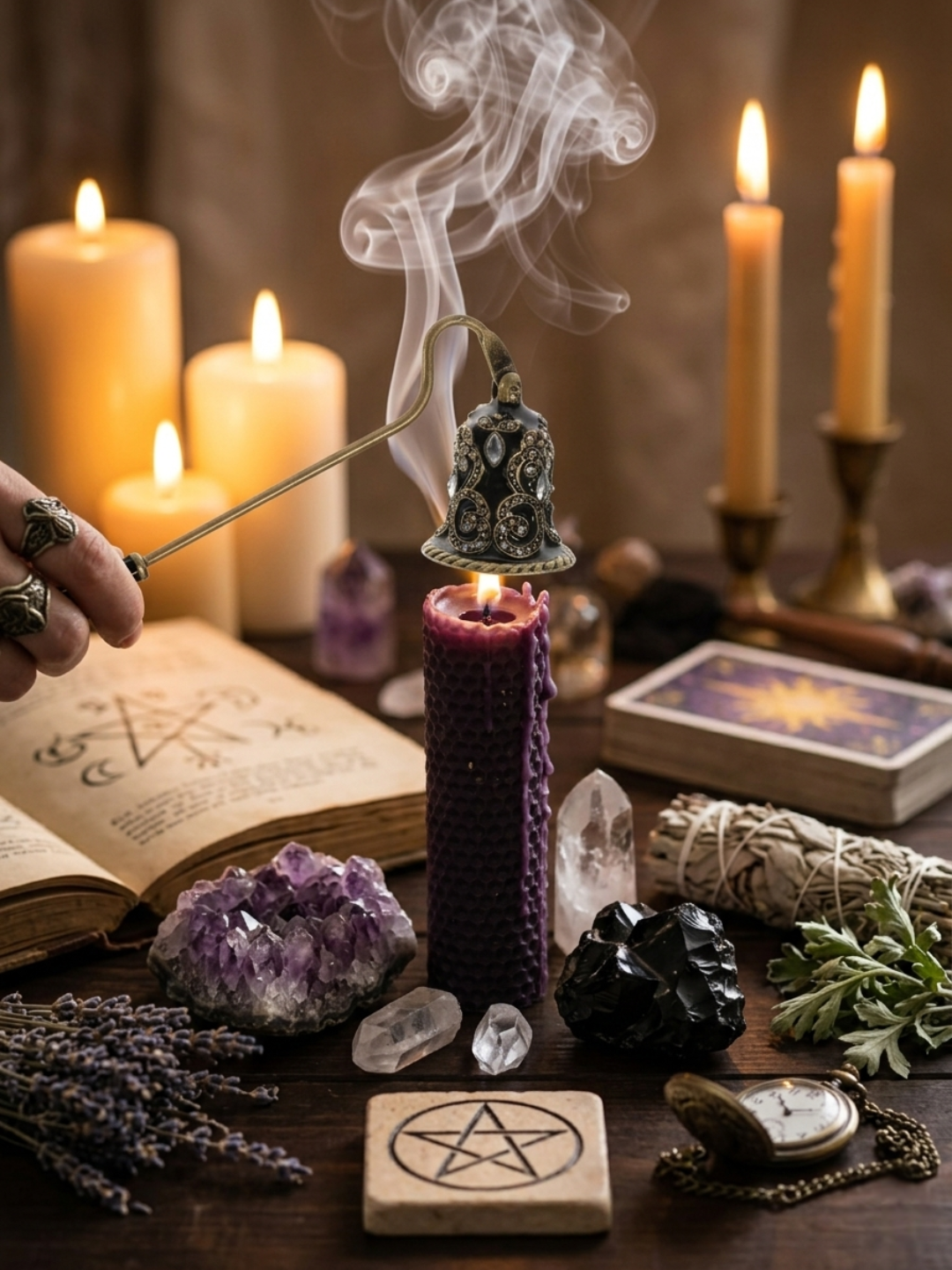 Enchanted Brass Candle Snuffer ✧ Ritual Tool