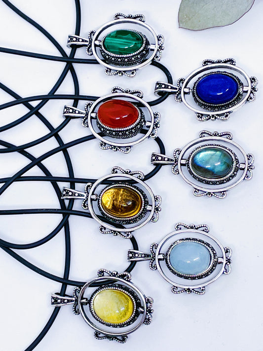 Vintage Spinning Crystal Pendant