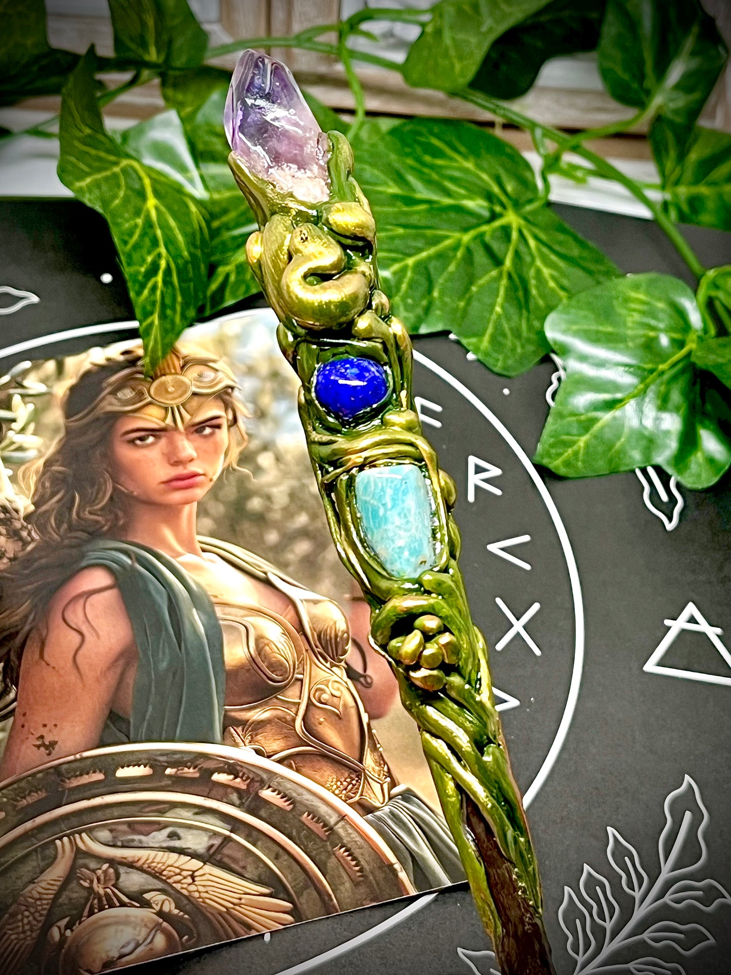 Athena’s Truthbearer - Handmade Crystal Wand
