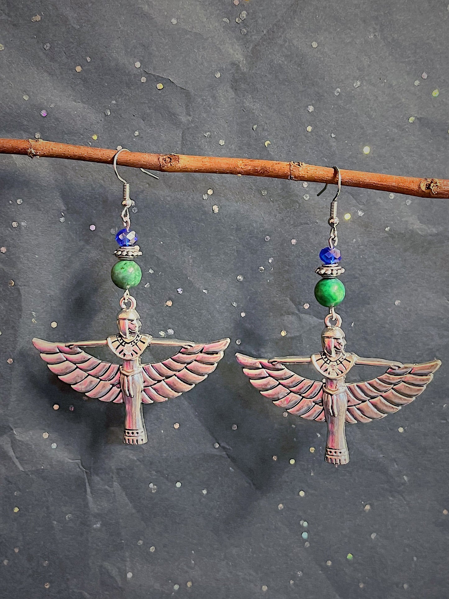 Egyptian Goddess Isis Gemstone Earrings