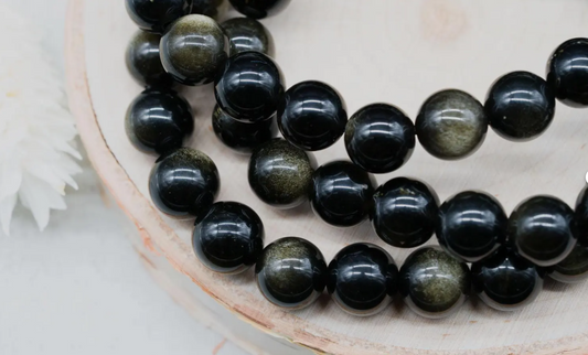 Golden Sheen Obsidian Bracelets