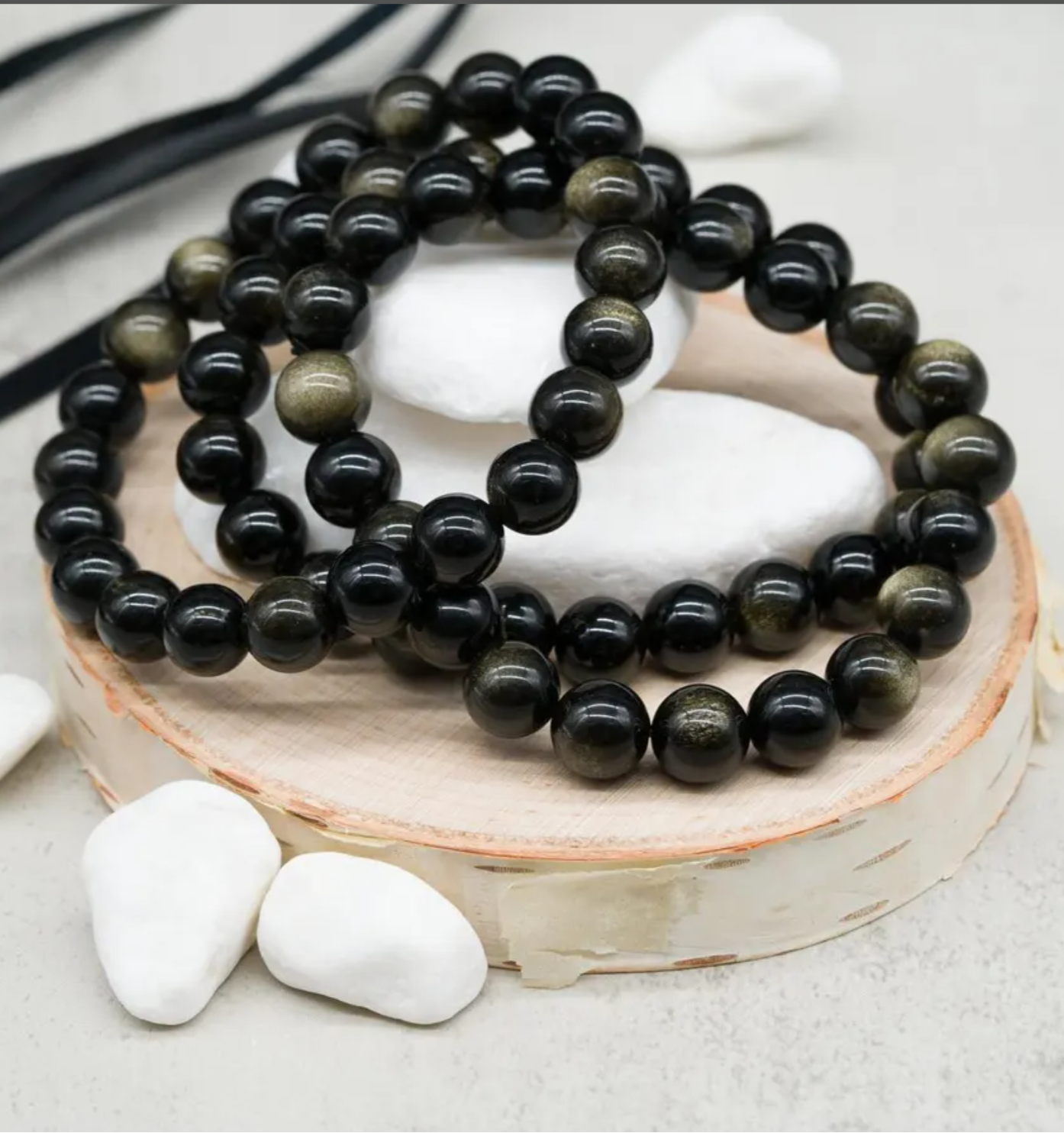 Golden Sheen Obsidian Bracelets