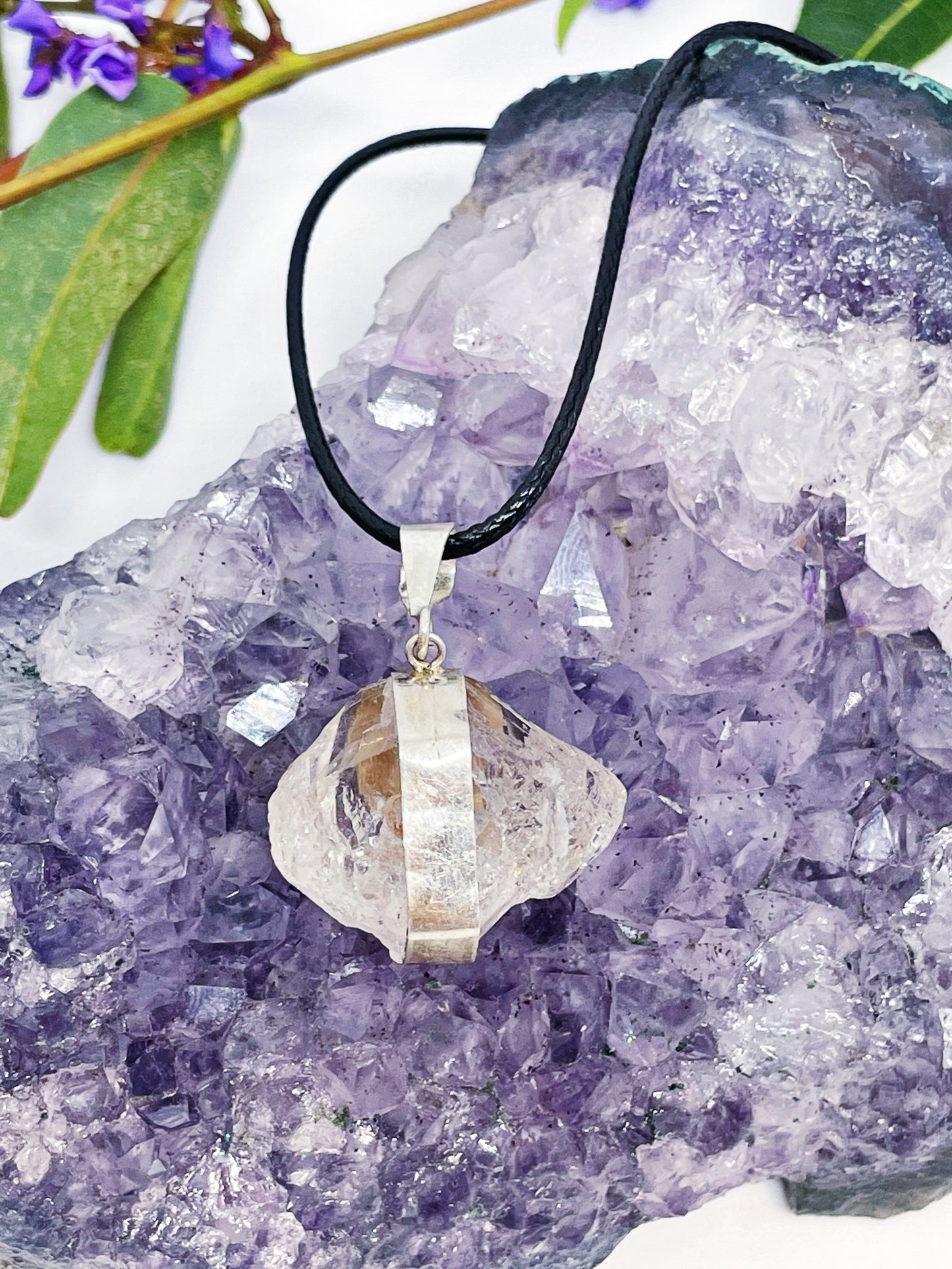 Sterling Silver Clear Quartz Point Pendants
