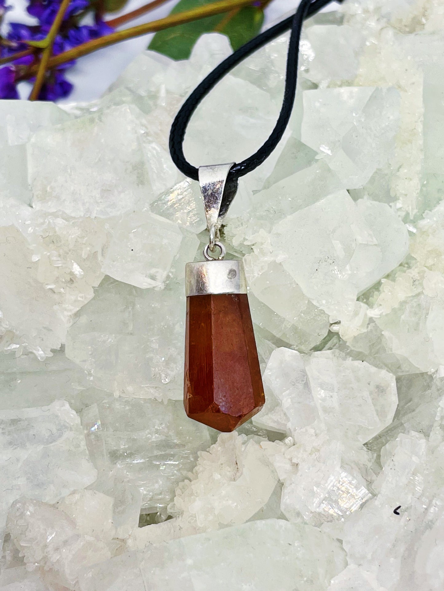 Sterling Silver Garnet Point Pendants