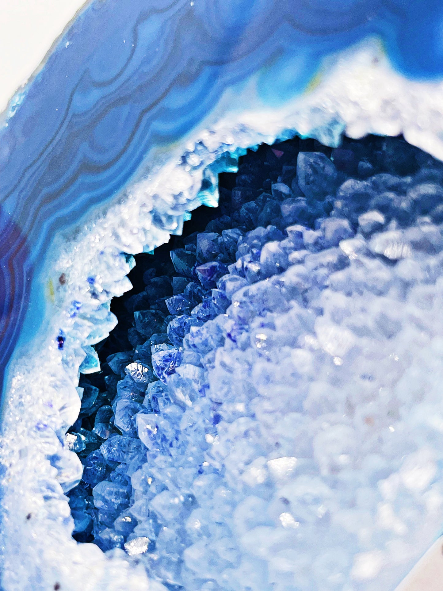 Blue Agate Geode Cut Base