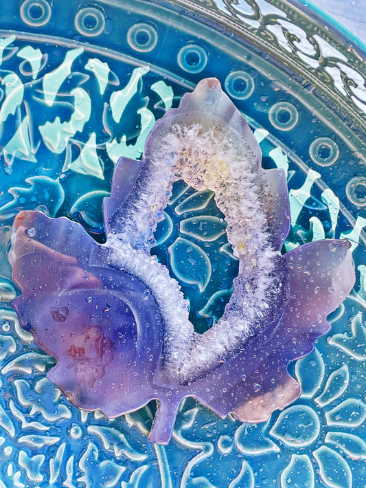 Agate Maple Leaf Carving