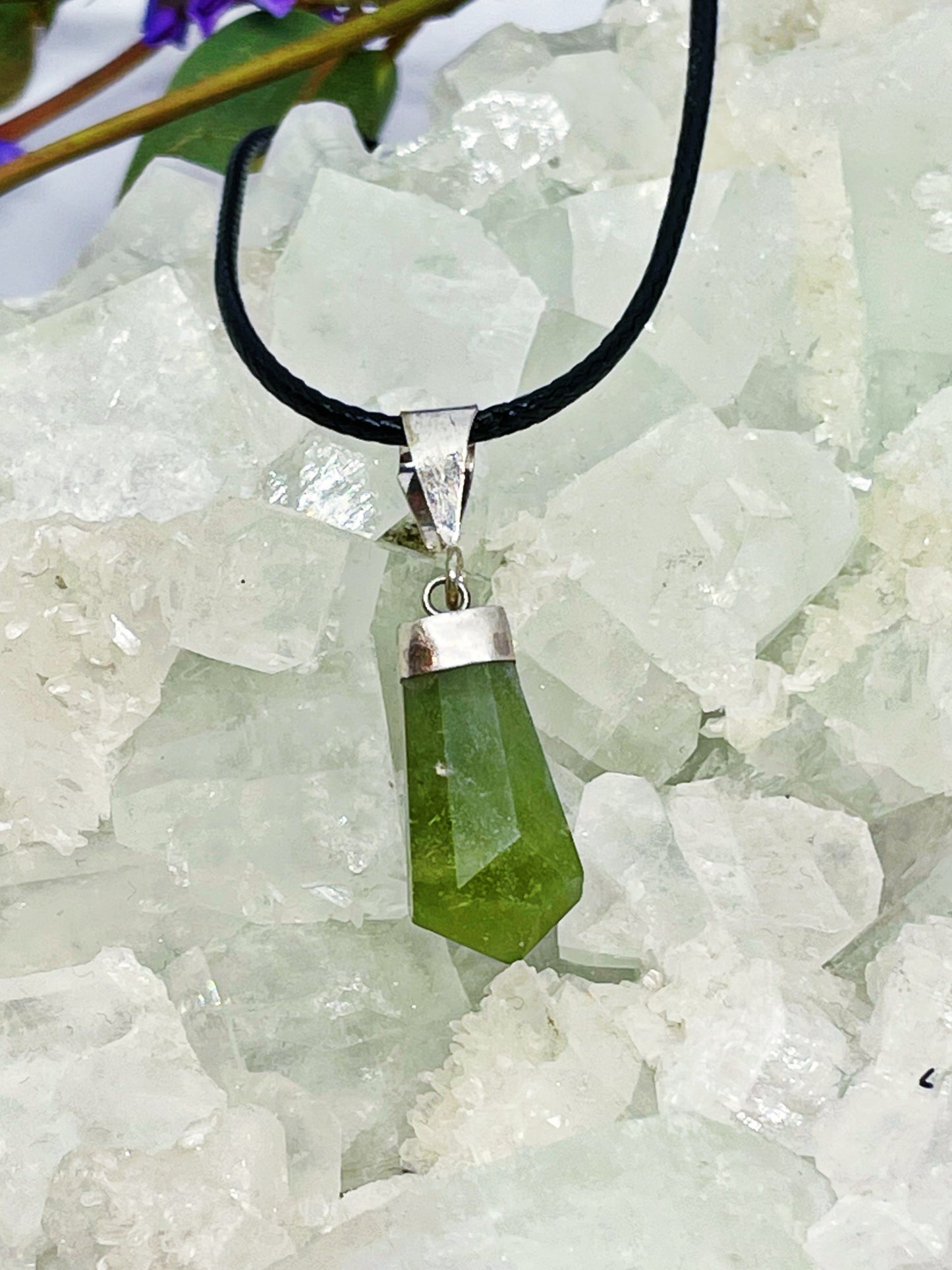Sterling Silver Peridot Point Pendants