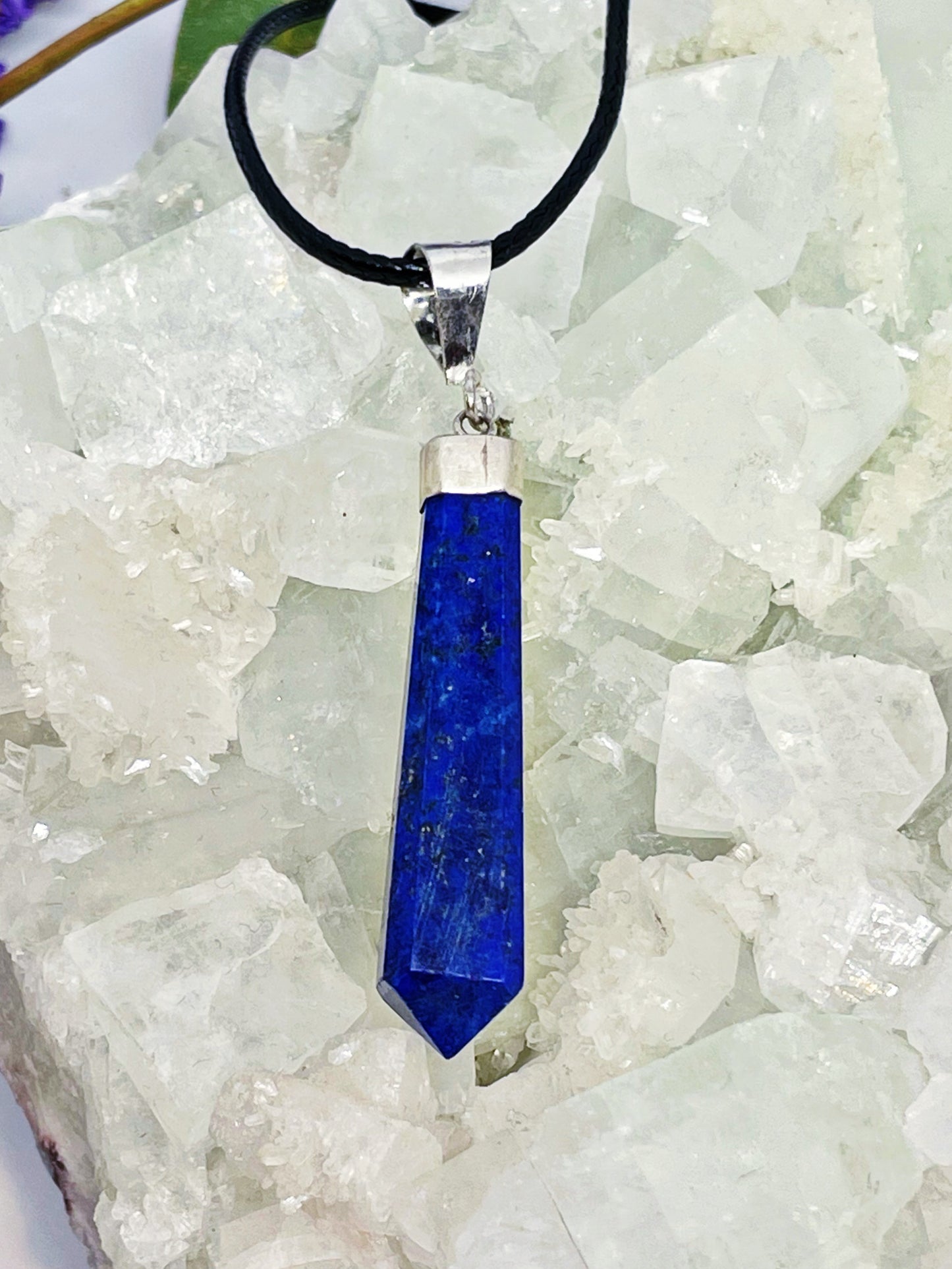 Sterling Silver Lapis Lazuli Point Pendants