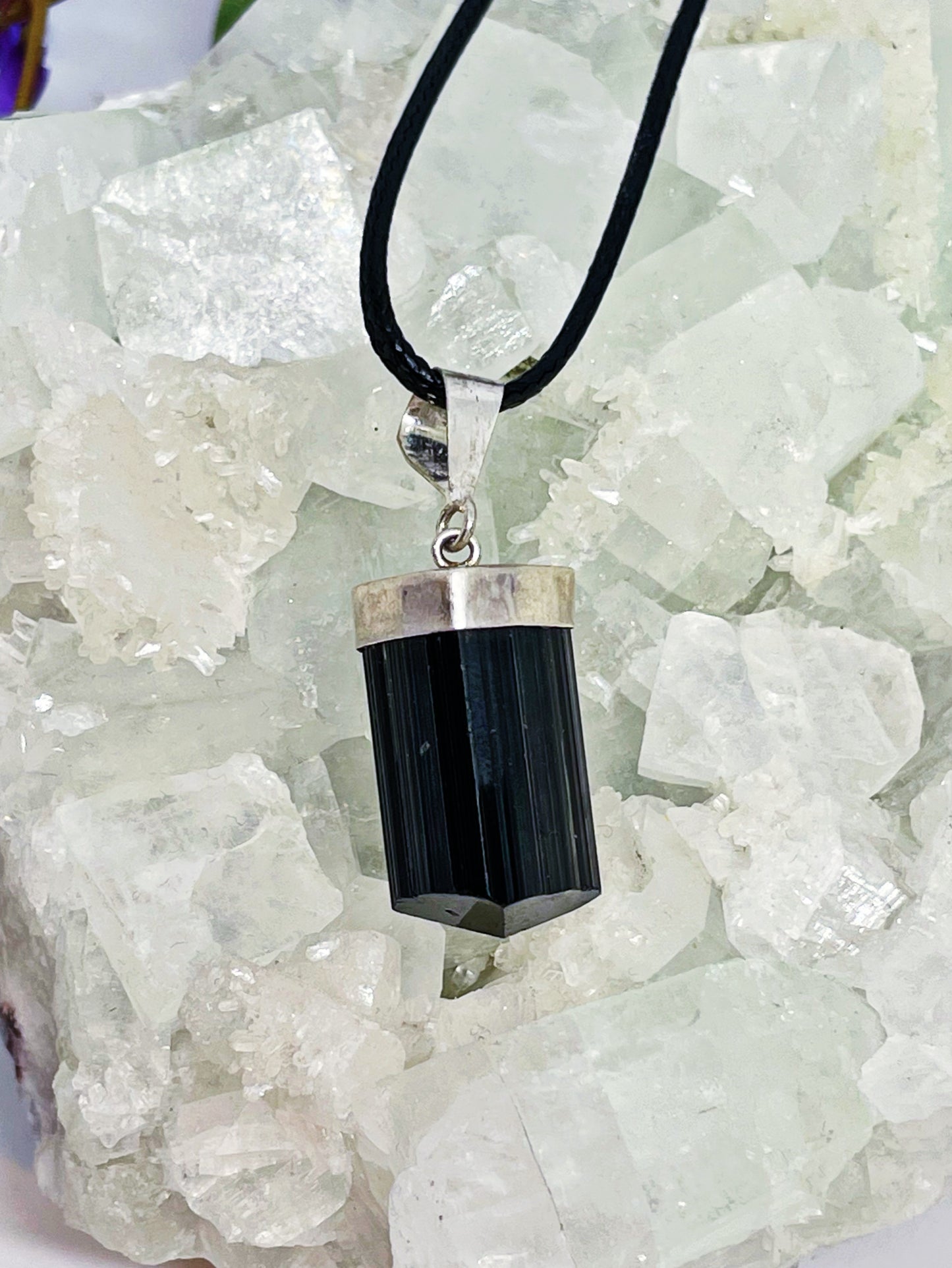 Sterling Silver Black Tourmaline Pendant