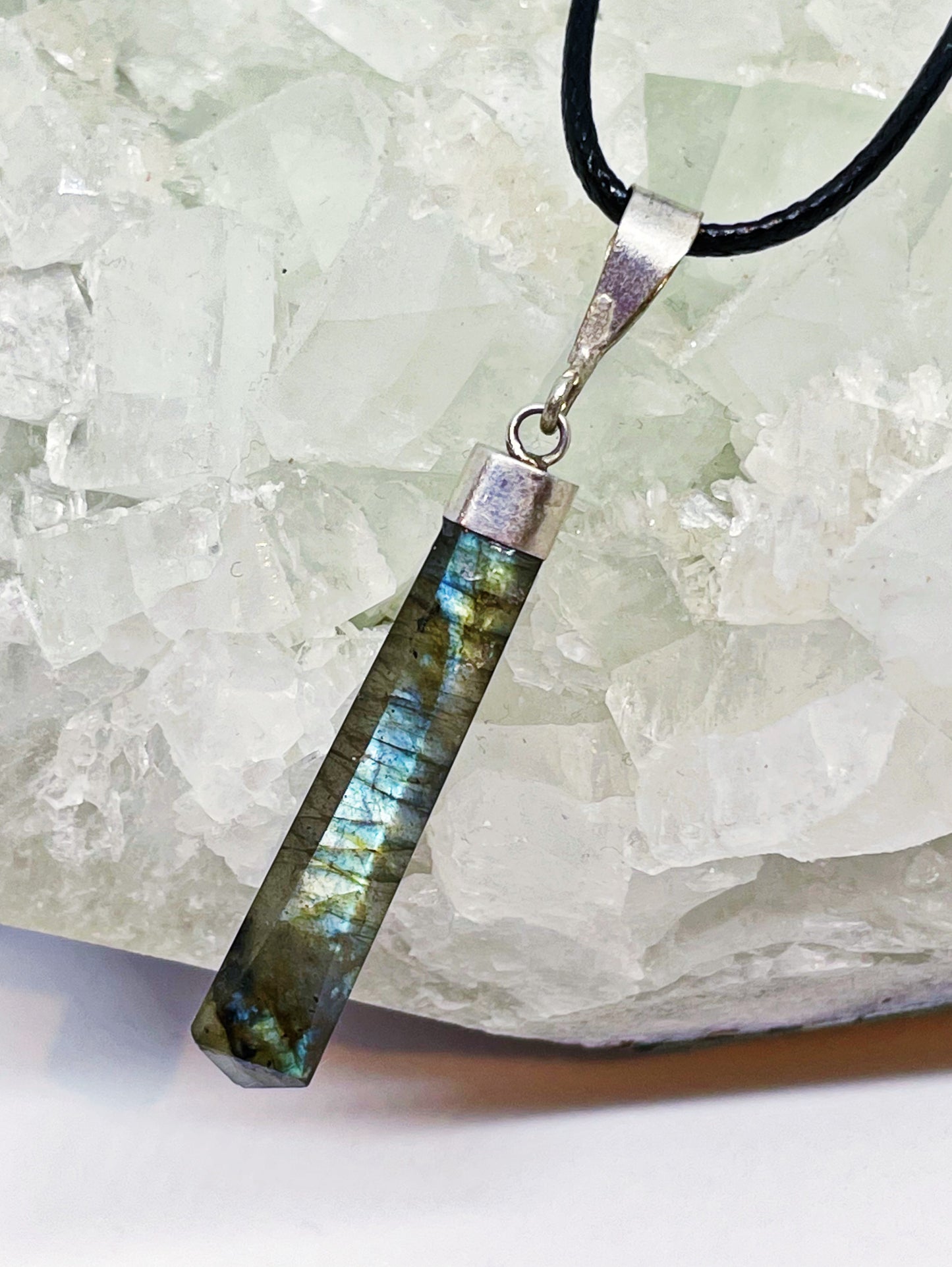 Sterling Silver Labradorite Point Pendants