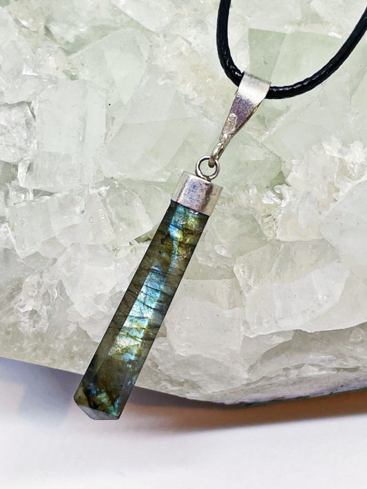 Sterling Silver Labradorite Point Pendants