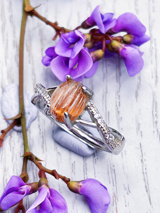 Golden Rutilated Quartz Ring