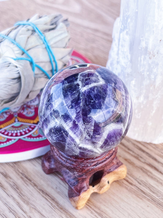 Chevron Amethyst Spheres