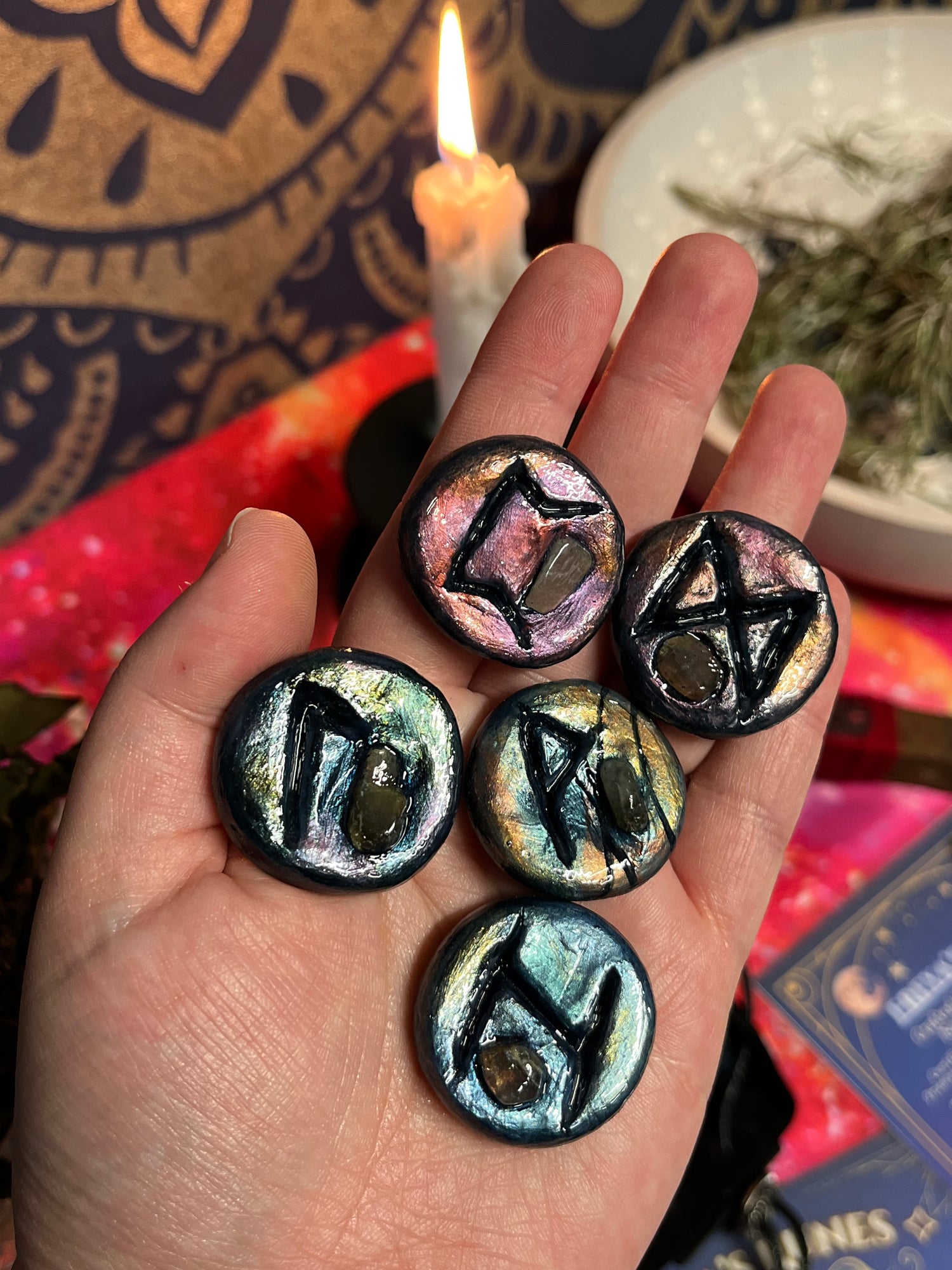 Labradorite Runes Freya’s Mystic Runes - Labradorite – Ink Moon