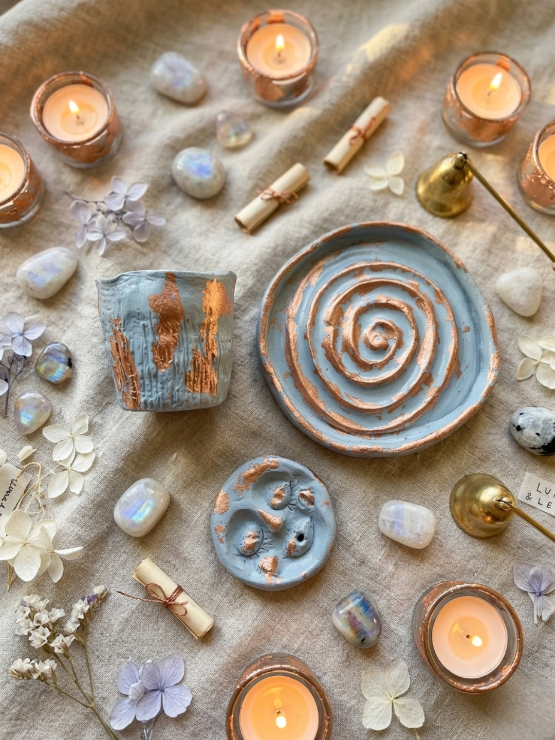 Moon Priestess Ritual Set ✧ Handmade Three-Piece Altar Collection