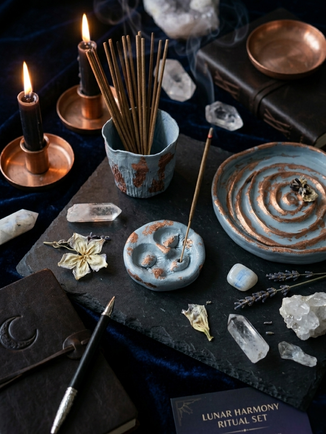 Moon Priestess Ritual Set ✧ Handmade Three-Piece Altar Collection