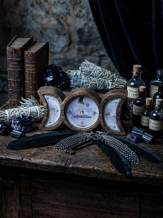 The Crone Triple Moon Goddess Candle