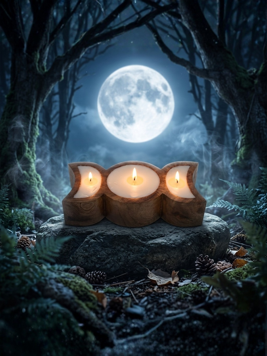 The Crone Triple Moon Goddess Candle