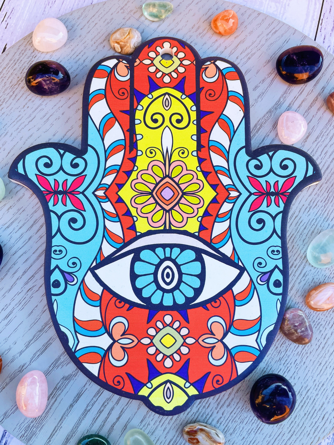 Hamsa Ceramic Altar Plate ✧ Protection & Sacred Space
