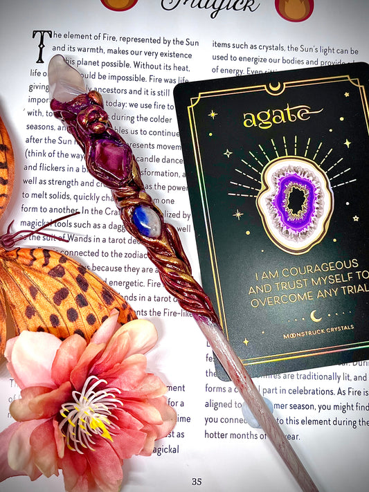 The Elder Flame- Handmade Crystal Wand