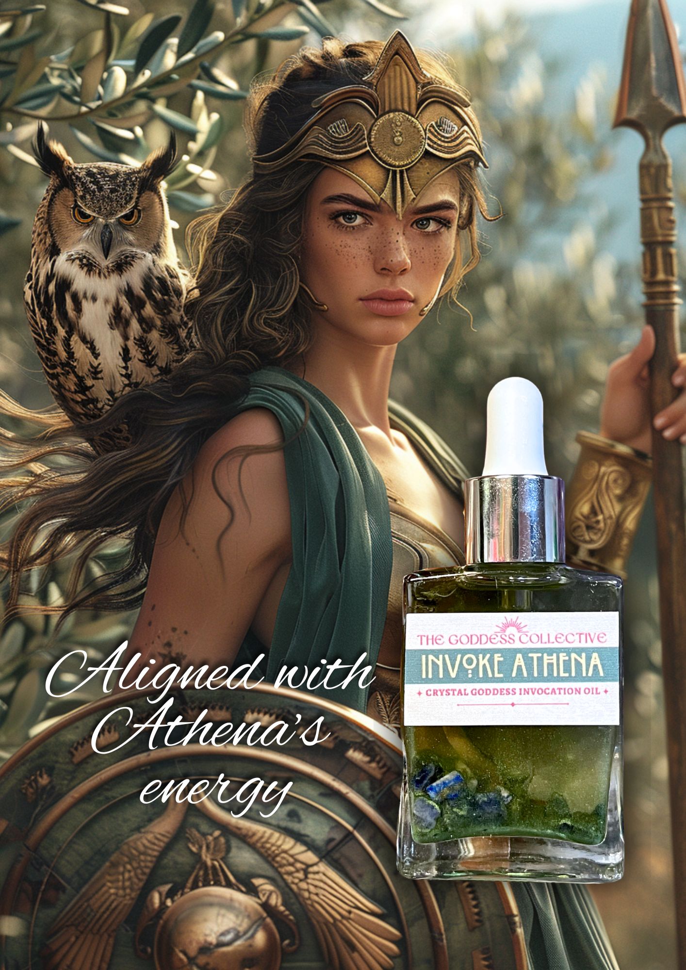 Athena Goddess Oil | Devotional Ritual Oil for Wisdom, Clarity & Courage