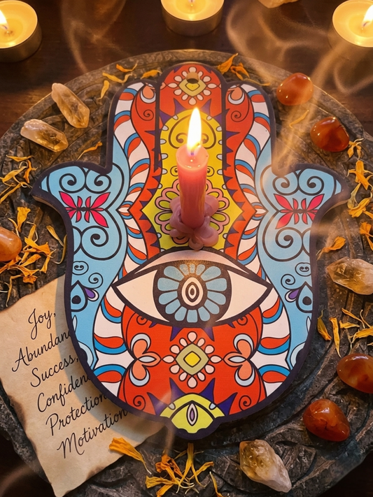 Hamsa Ceramic Altar Plate ✧ Protection & Sacred Space