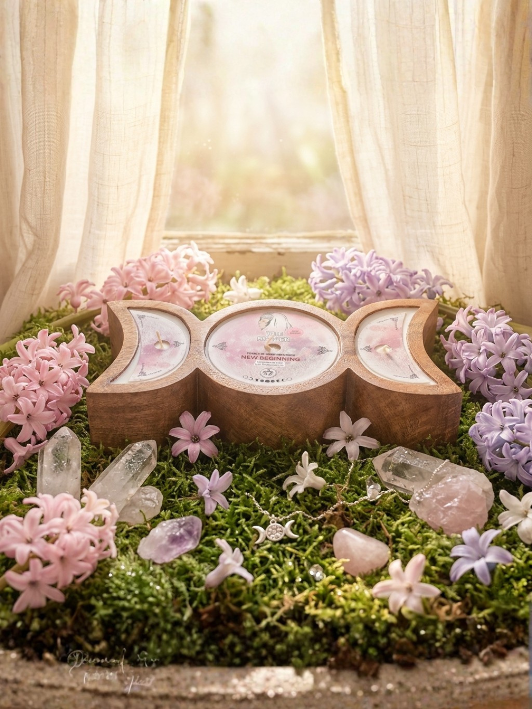 The Maiden Triple Moon Goddess Candle