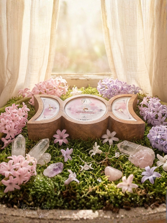 The Maiden Triple Moon Goddess Candle