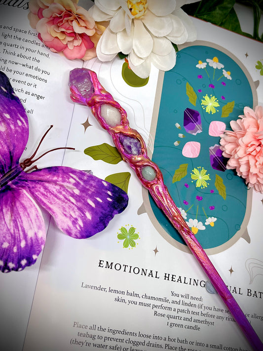 The Serenity Weaver- Handmade Crystal Wand