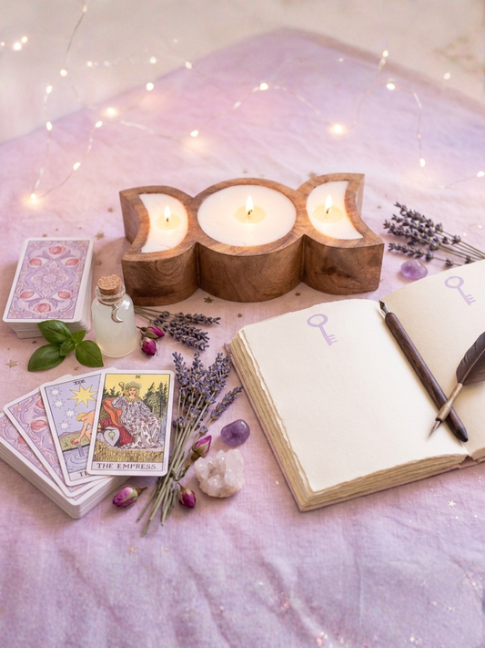 The Maiden Triple Moon Goddess Candle