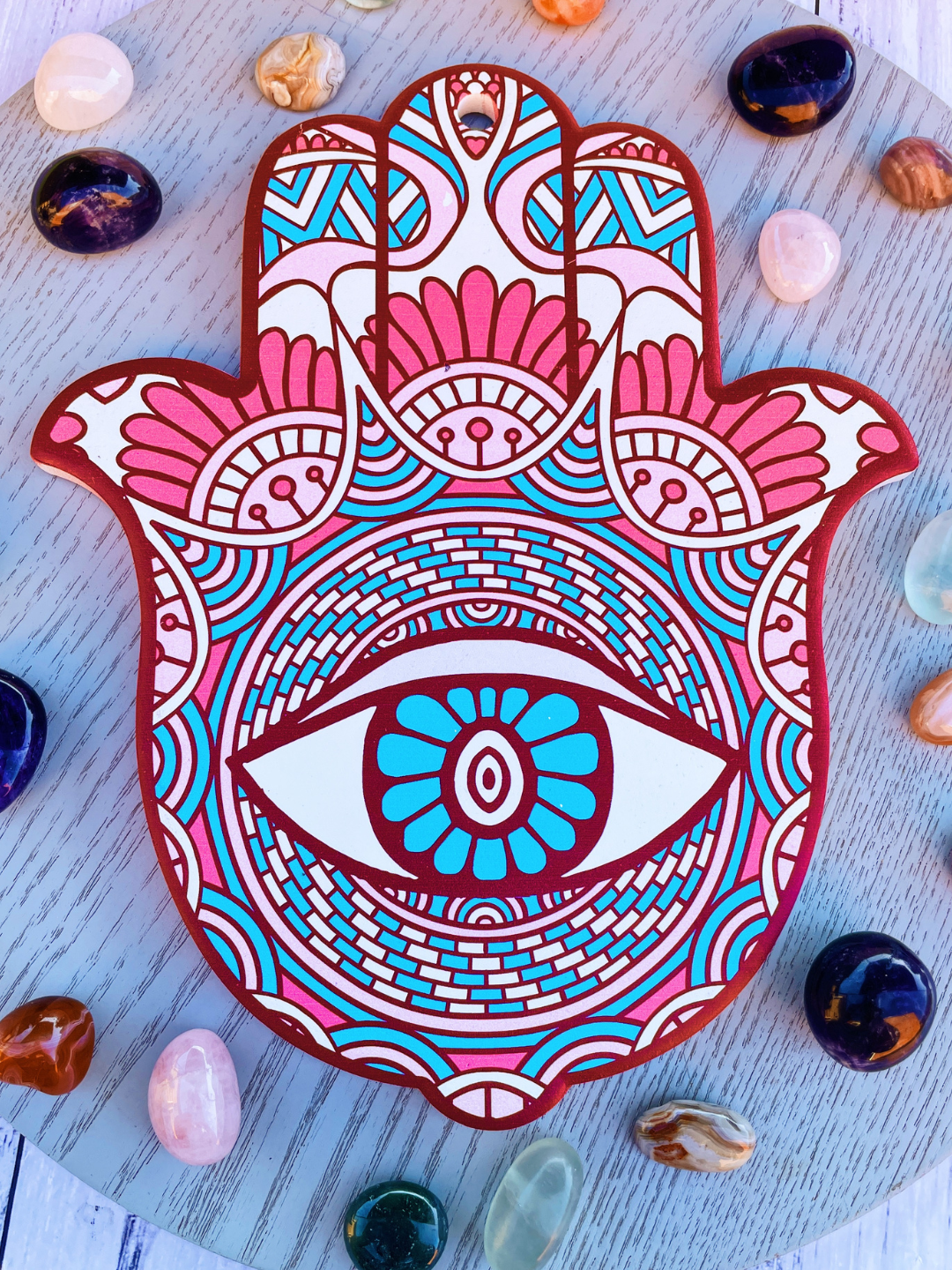 Hamsa Ceramic Altar Plate ✧ Protection & Sacred Space