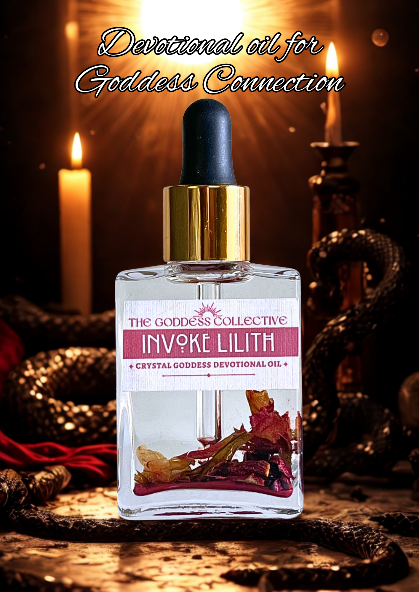 Lilith Goddess Oil | Witch Ritual Oil for Shadow Work, Protection & Dark Feminine Power