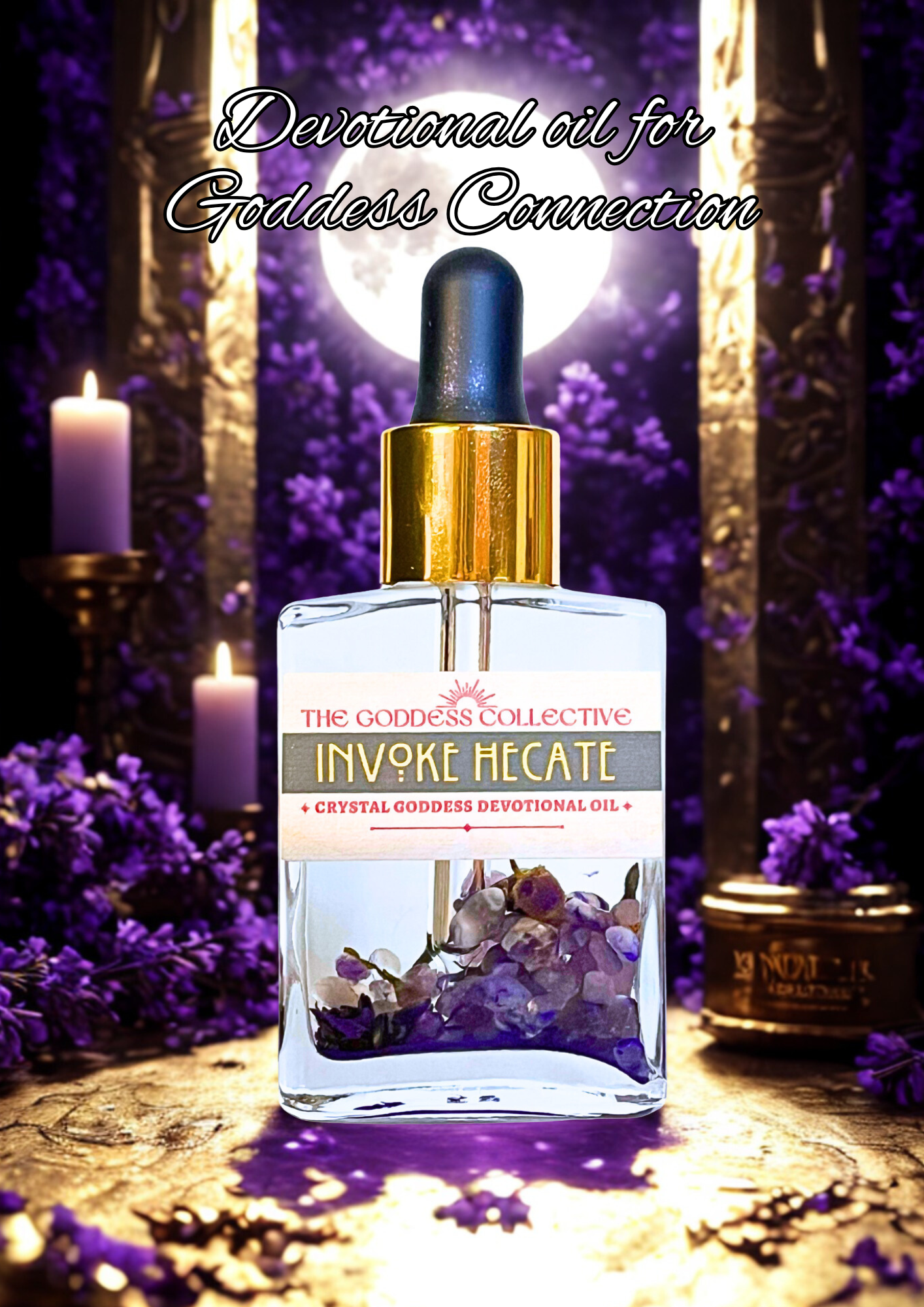 Hecate Goddess Oil | Moon Magick & Protection Ritual Oil | Devotional Oil for Guidance, Intuition