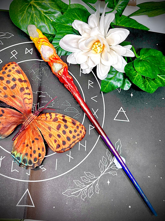 Elysian Ember - Handmade Crystal Wand