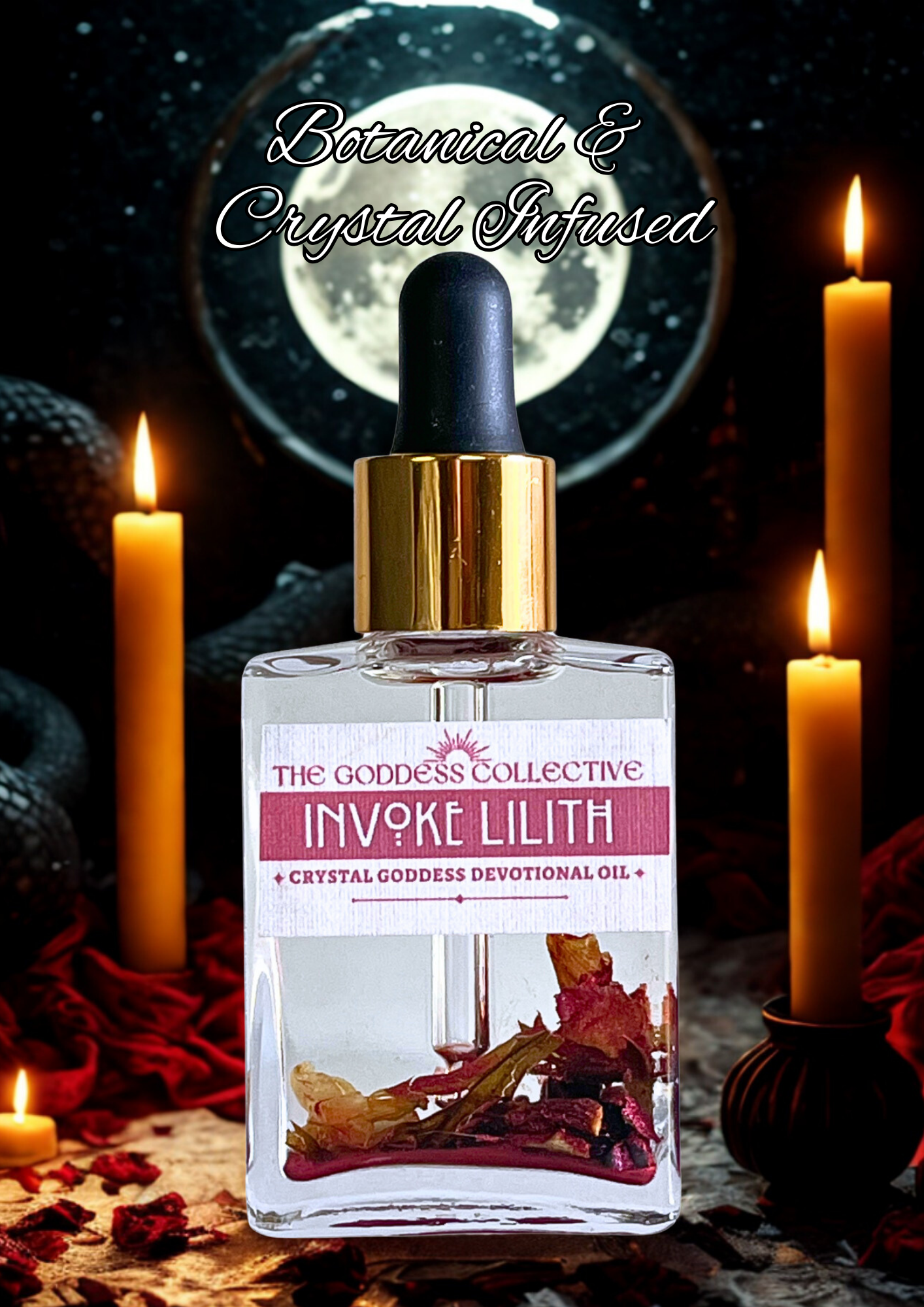 Lilith Goddess Oil | Witch Ritual Oil for Shadow Work, Protection & Dark Feminine Power