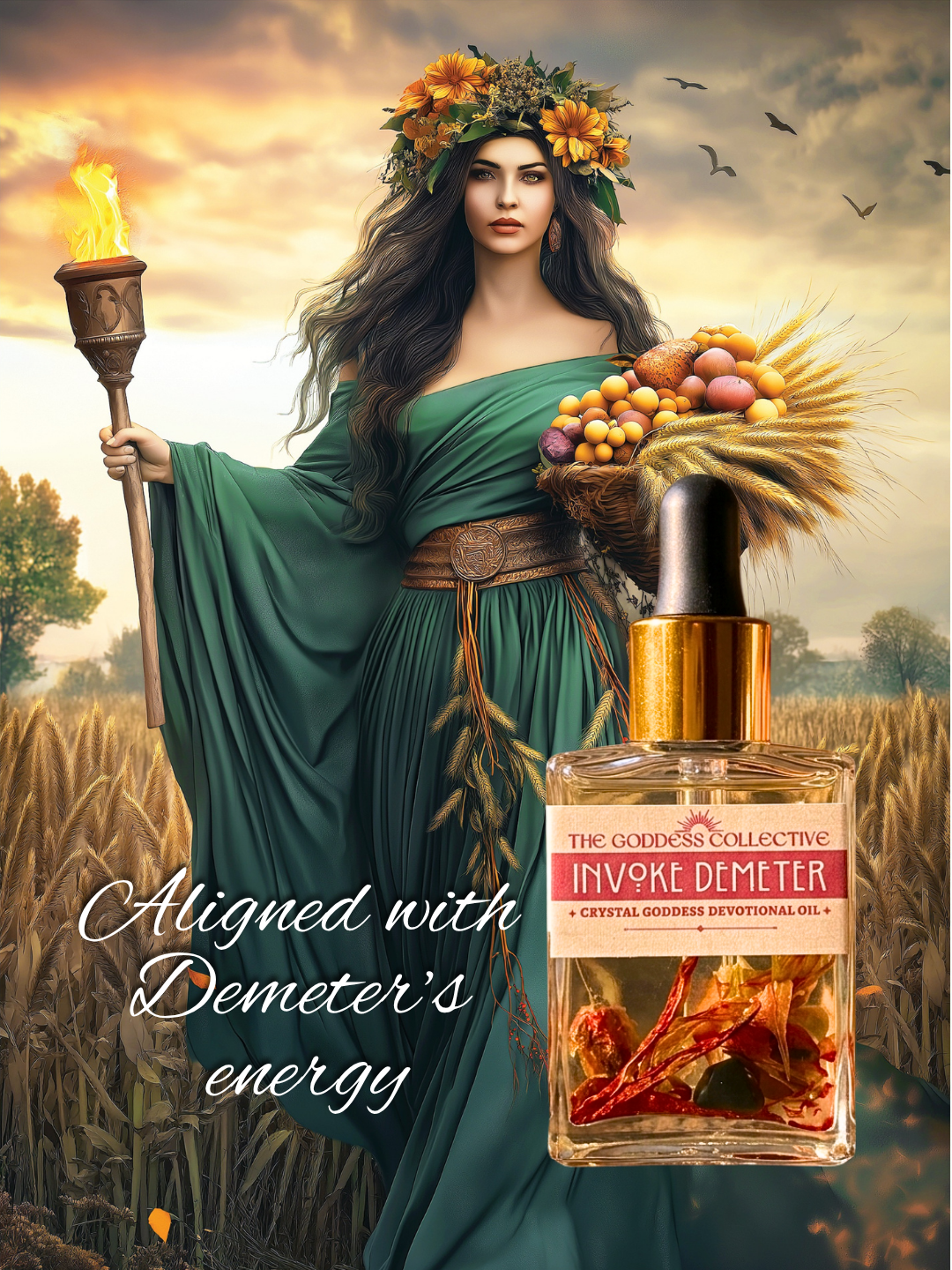 Demeter Goddess Devotional Oil | Harvest, Nourishment & Abundance Ritual Oil | Motherhood, Comfort & Seasonal Flow