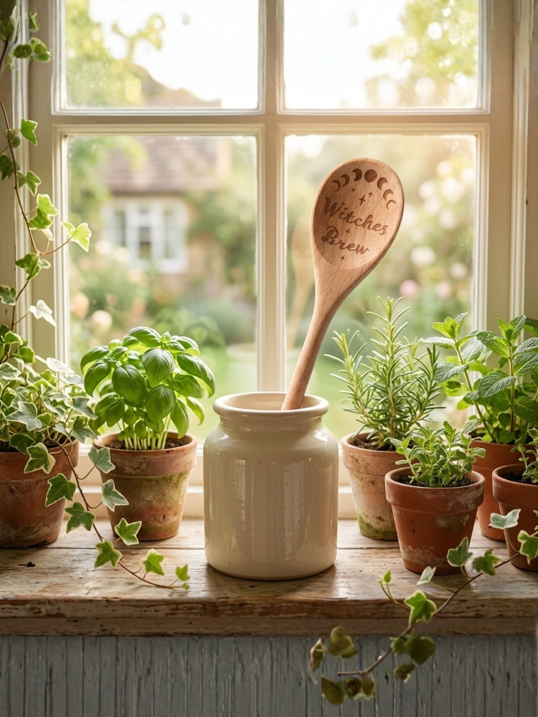 "Witches Brew" Kitchen Witch Wooden Spoon
