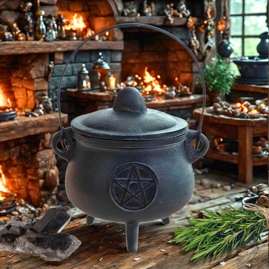 Cast Iron Pentacle Medium Cauldron