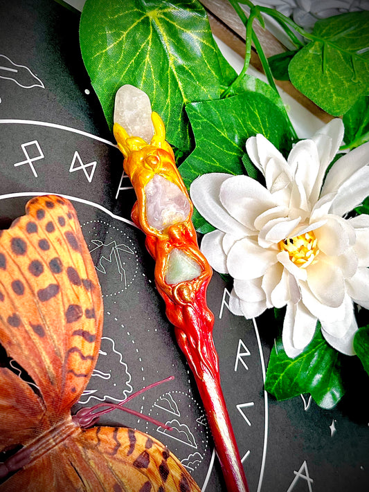 Elysian Ember - Handmade Crystal Wand