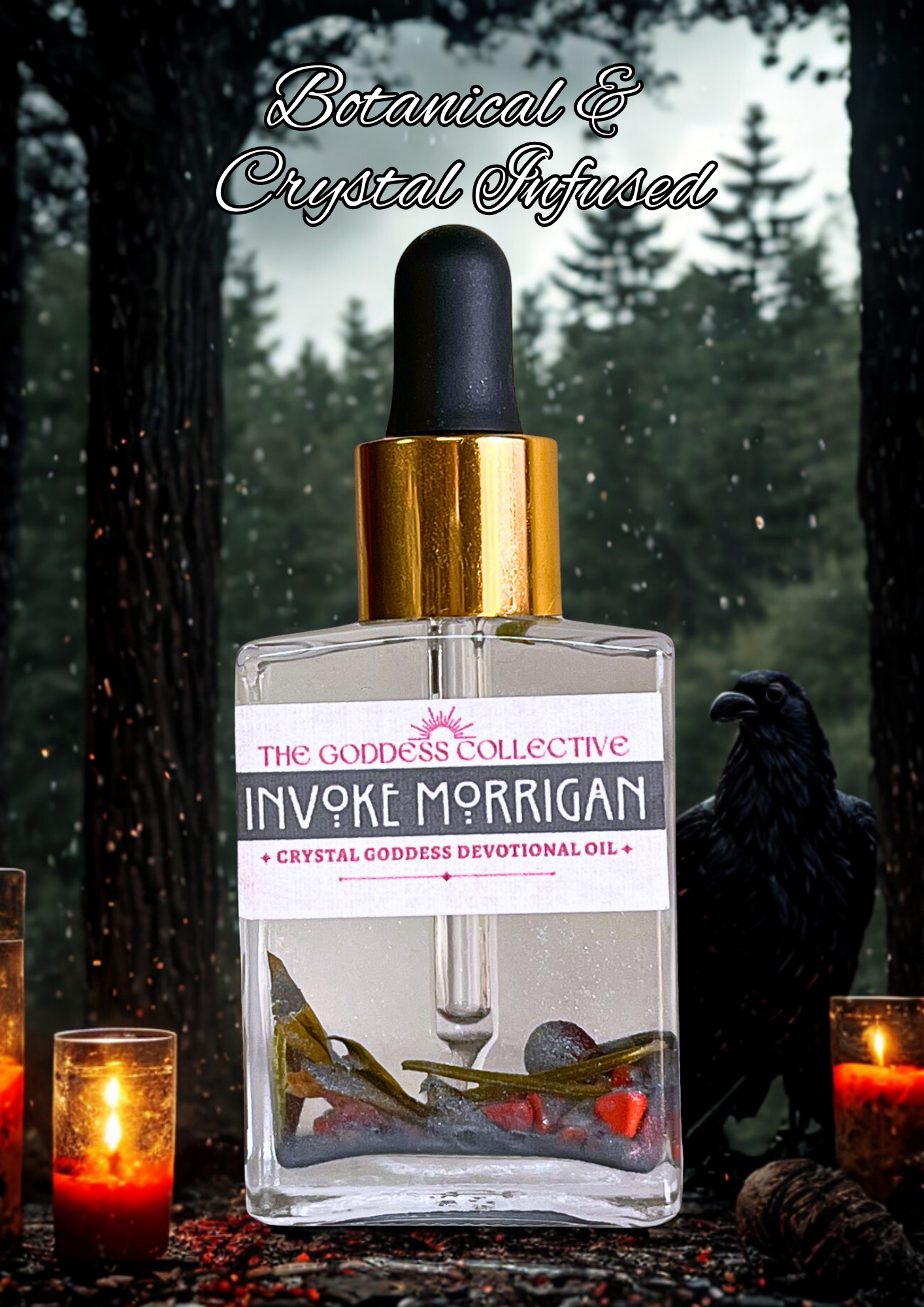 The Morrigan Goddess Oil | Protection, Strength & Transformation Ritual Oil | Devotional Oil for Courage, Sovereignty