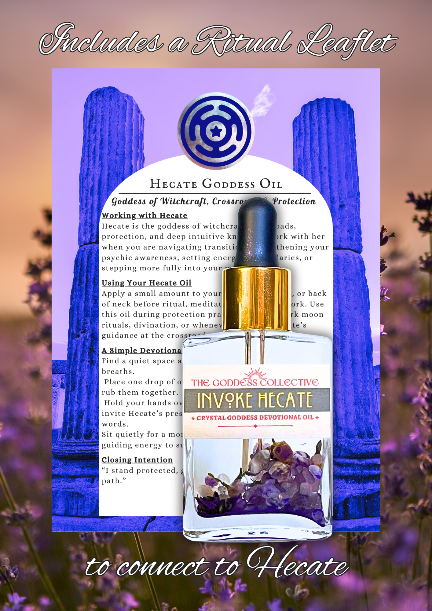 Hecate Goddess Oil | Moon Magick & Protection Ritual Oil | Devotional Oil for Guidance, Intuition