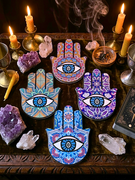 Hamsa Ceramic Coaster Set ✧ Protection & Blessings