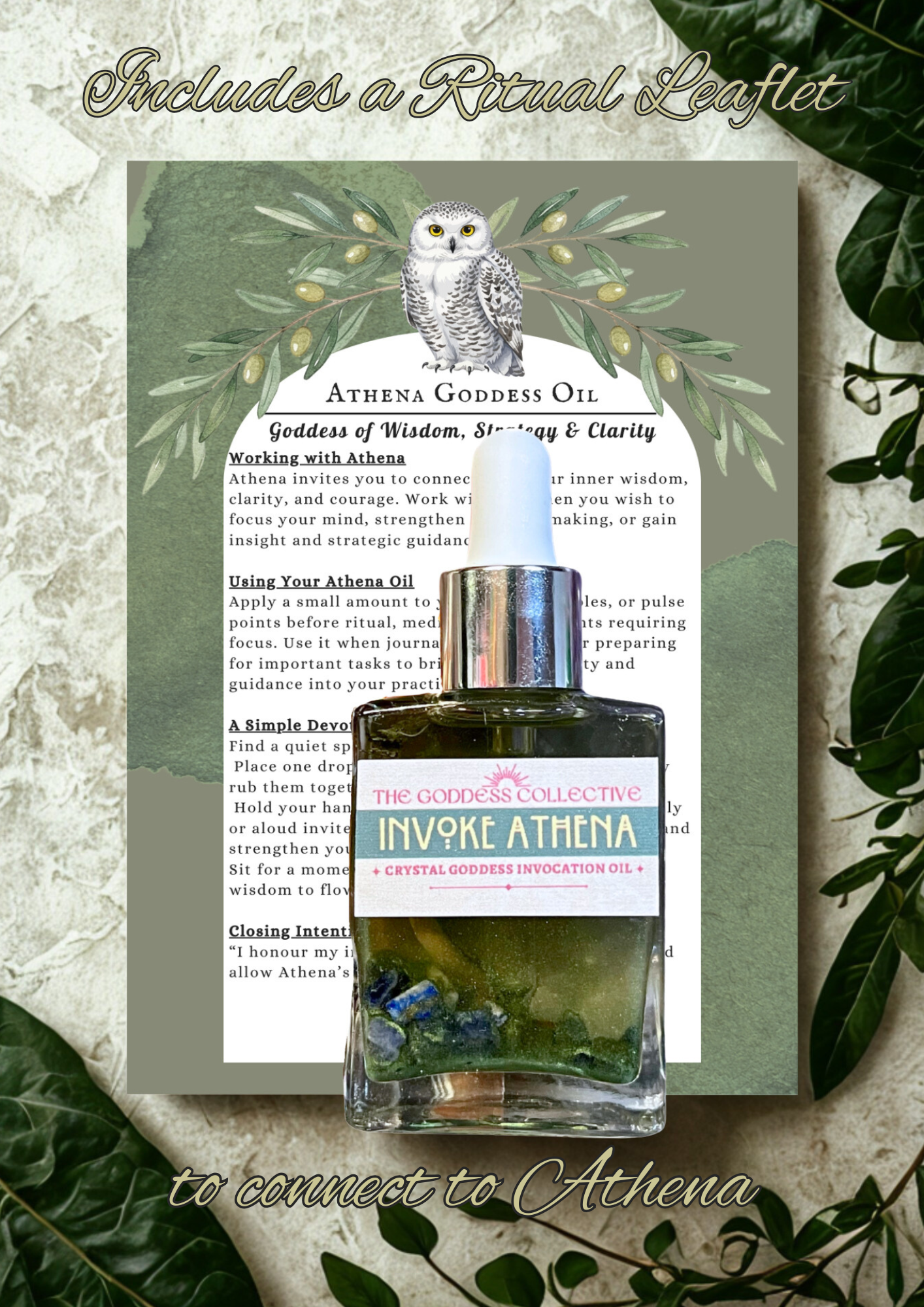 Athena Goddess Oil | Devotional Ritual Oil for Wisdom, Clarity & Courage