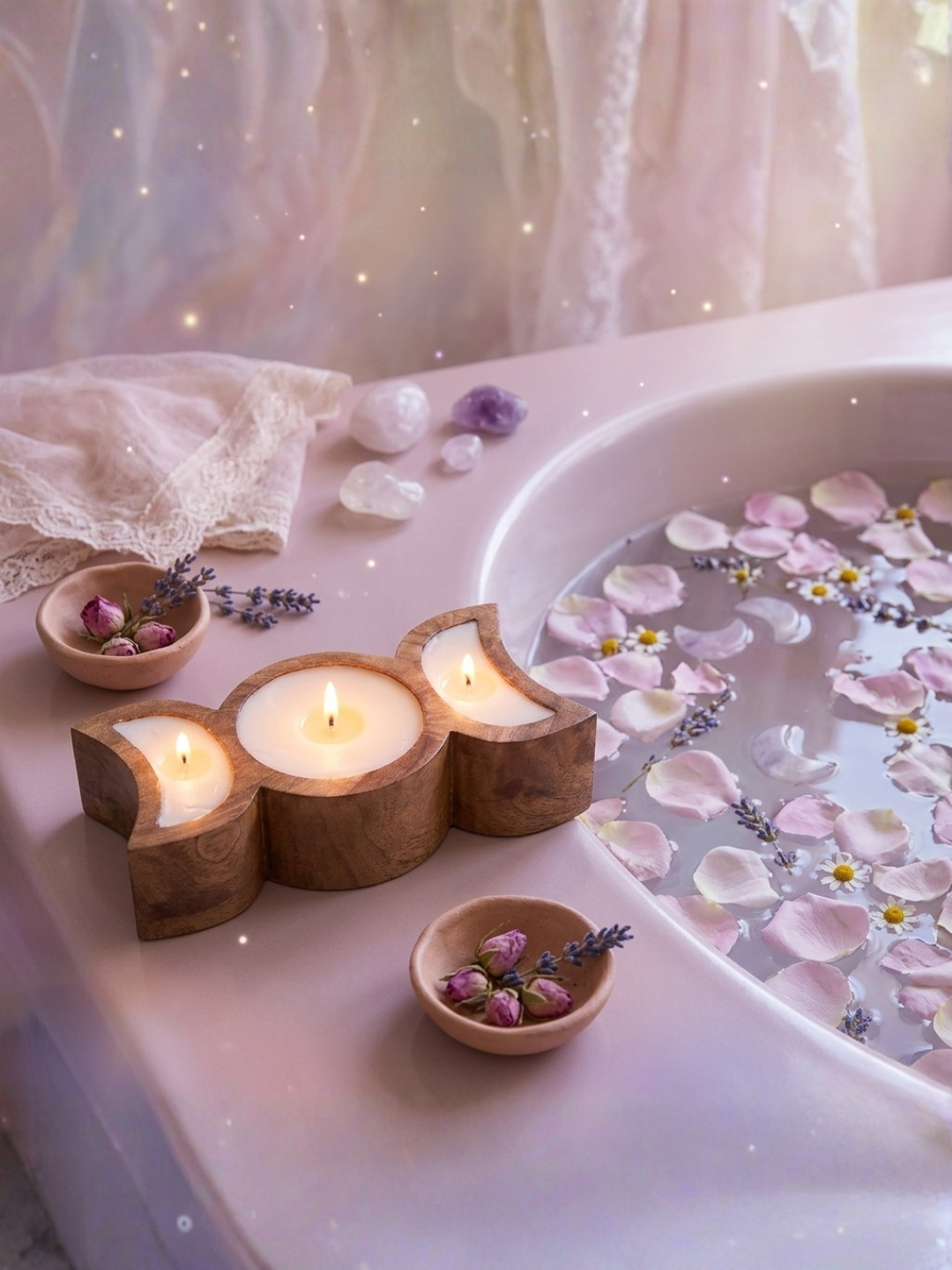 The Maiden Triple Moon Goddess Candle
