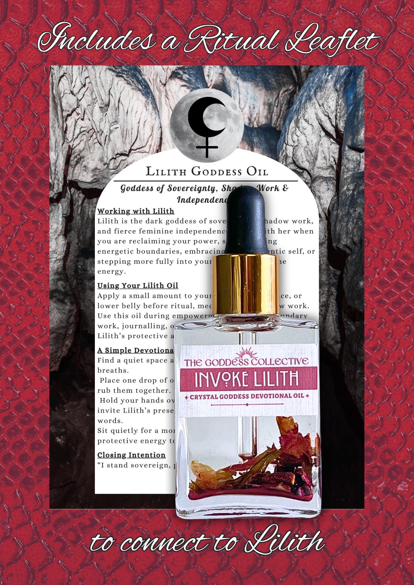 Lilith Goddess Oil | Witch Ritual Oil for Shadow Work, Protection & Dark Feminine Power