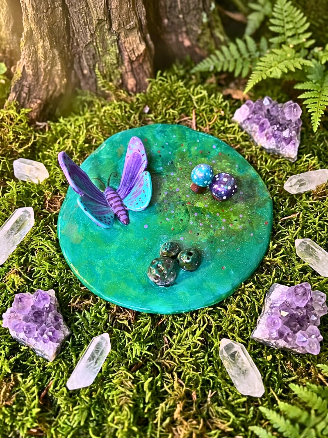 Enchanted Forest Ritual Incense Dish ✧ Handmade
