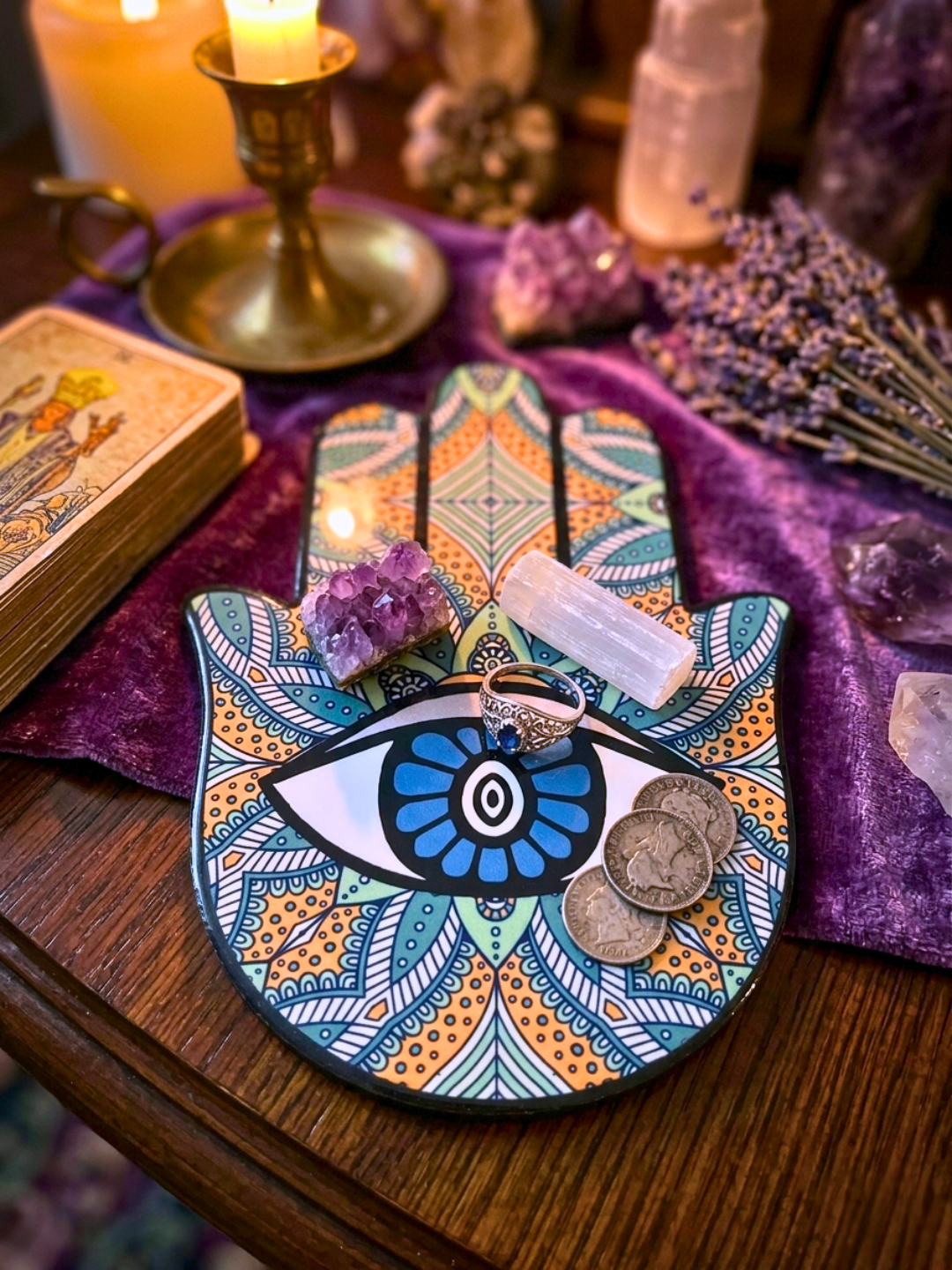 Hamsa Ceramic Coaster Set ✧ Protection & Blessings