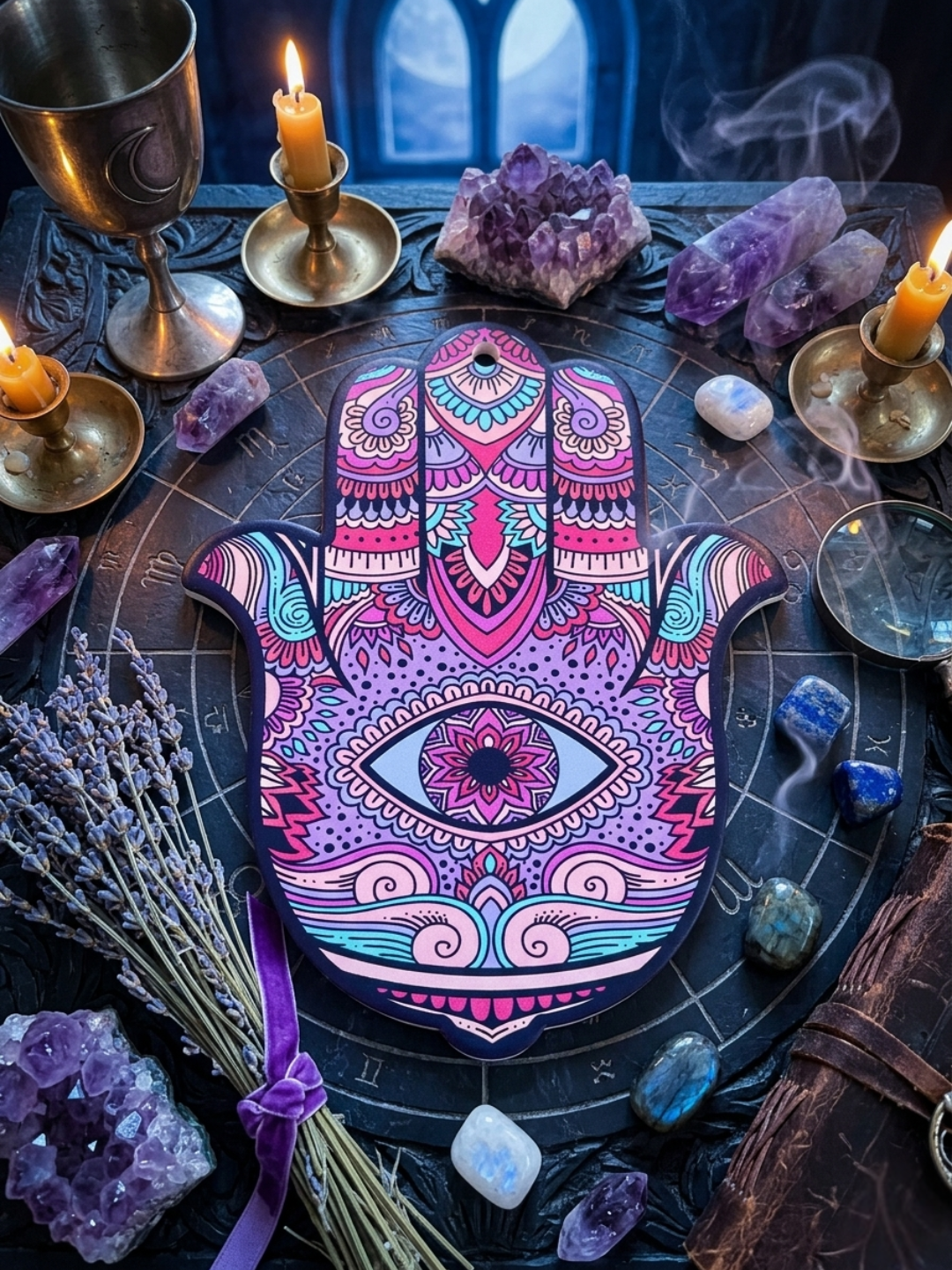 Hamsa Ceramic Altar Plate ✧ Protection & Sacred Space