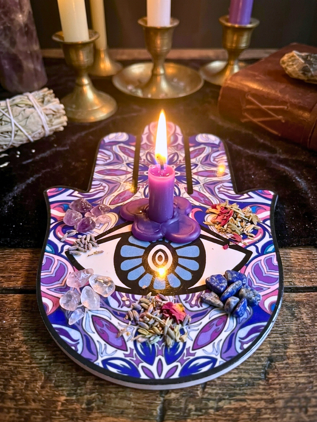 Hamsa Ceramic Coaster Set ✧ Protection & Blessings